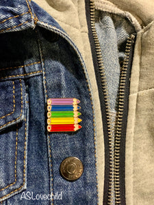 "Rainbow Pencil" pin